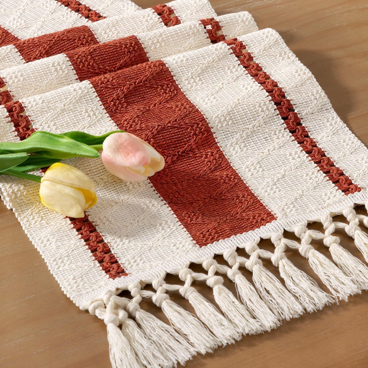 MX07 녹슨 붉은 면사 3개 매듭술.