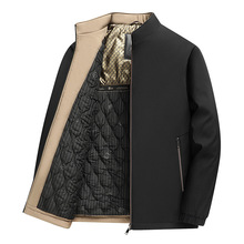 秋冬新款中老年男装外套立领加绒加厚夹克衫40-80岁爸爸宽松上衣