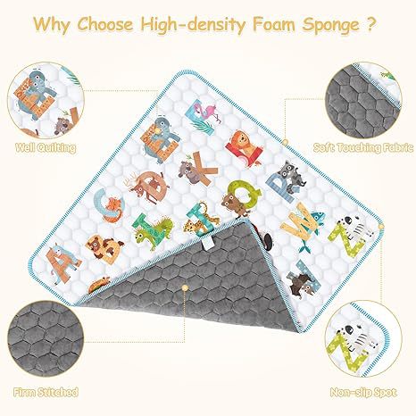 Amazon de alta calidad espuma infantil cojín de juego cojín de rastreo infantil cojín de piso plegable lavable para niños