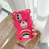 Apple, three dimensional rainbow silica gel rubber sleeve, iphone12, phone case, with little bears, internet celebrity, 13promax