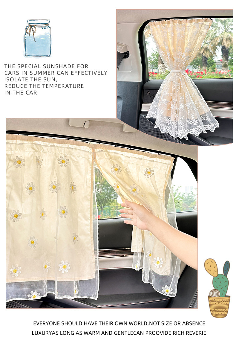 Blue Rain Car Curtain Suction Cup Type Car Sunshade Creative Children's Car Sun Protection Car Sunshade Curtain Side Curtain