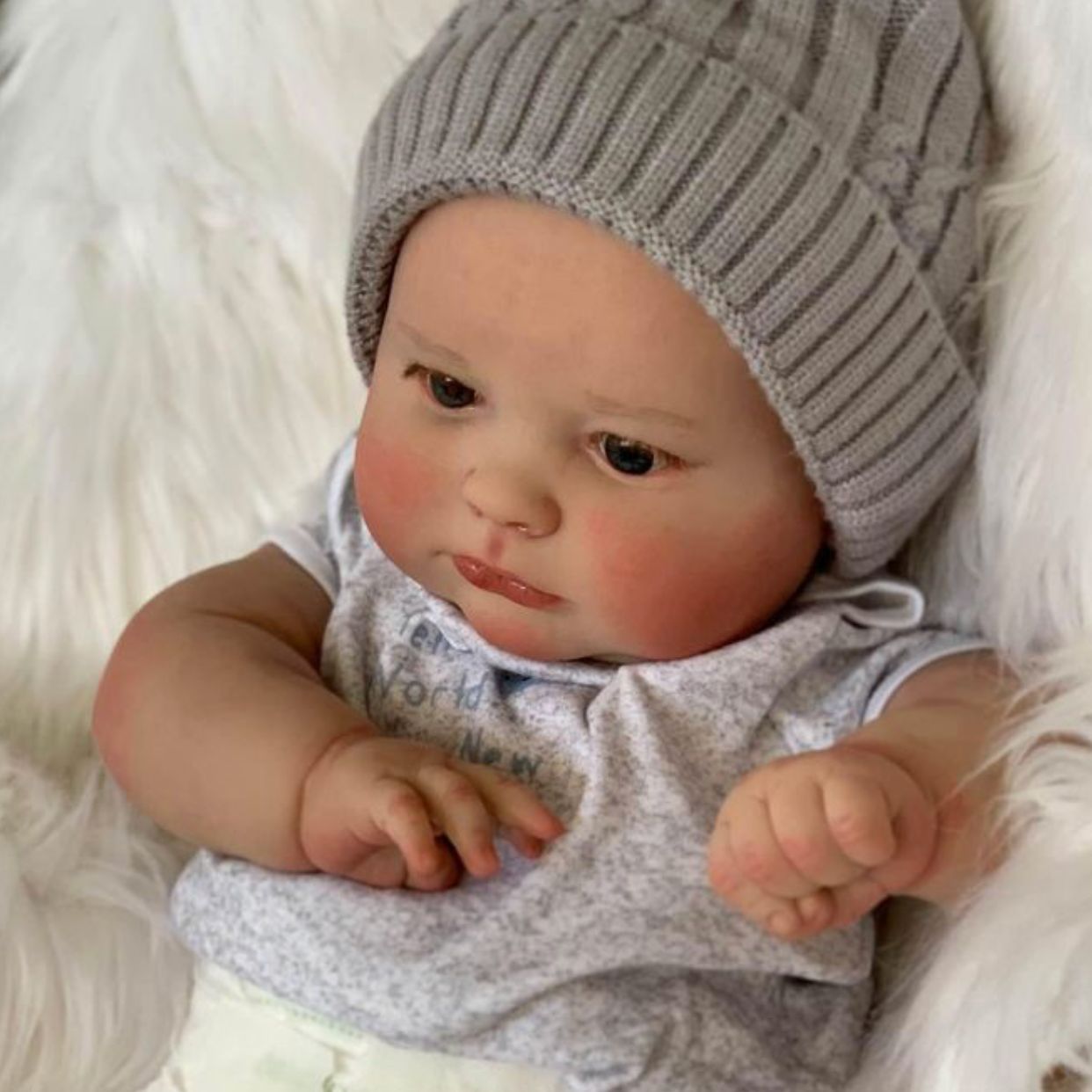 60cm grande gordo bebé simulación bebé renacido muñeca Joseph de alta gama exquisito hecho a mano pintado 3D piel