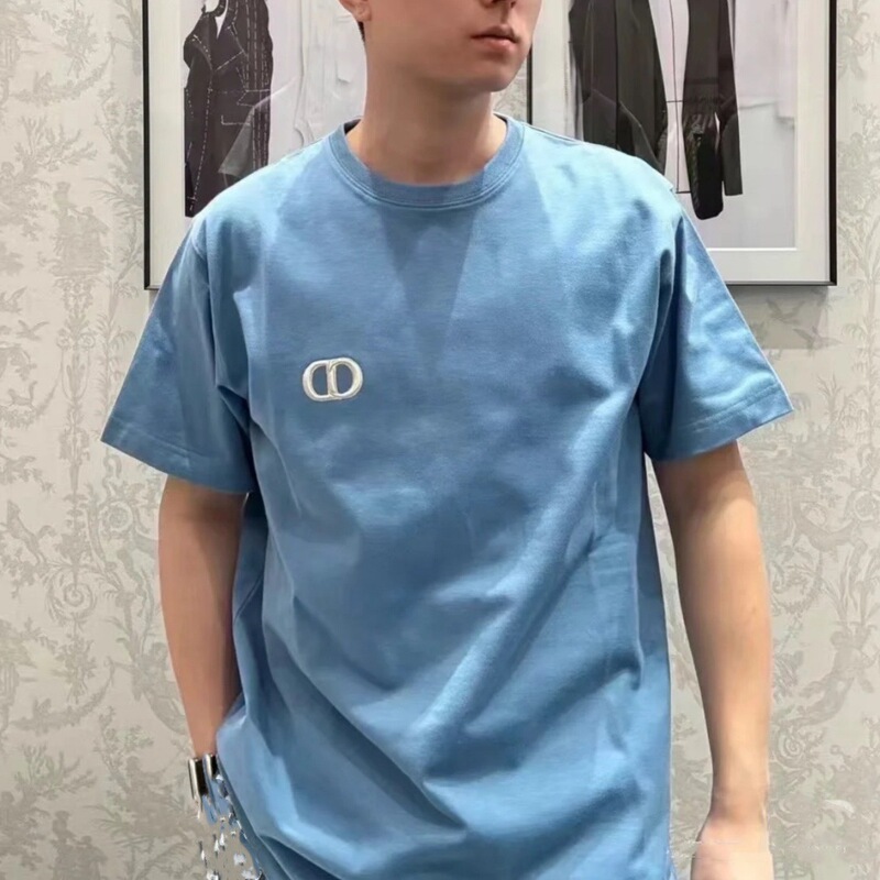 High-End Do Brand Summer New Letter Logo Embossed Embroidered Logo Round Neck Unisex Short-Sleeve T-Shirt Trendy Brand High-End Do Brand Summer New Letter Logo Embossed Embroidered Logo Round Neck Unisex Short-Sleeve T-Shirt Trendy Brand