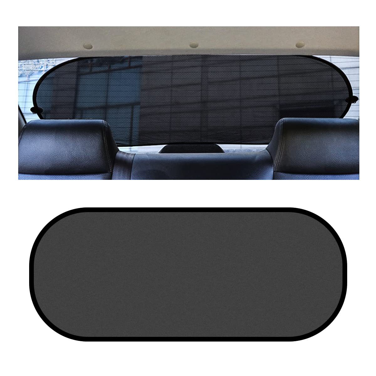 Mesh Rear Car Sunshade Summer Sun Protection 100*50cm Insulated Keychain Black Suction Cup Car Sunshade