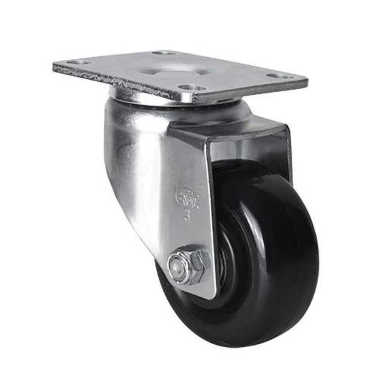 Rueda Giratoria Mediana de 3, 4 y 5 Pulgadas de Poliuretano, Direccional con Freno, para Carritos de Logística y Gabinetes