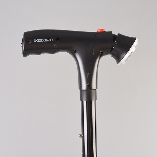 Cane cane with lighting alarm, adjustable height, portable outdoor cane, four-corner climbing cane, old man's cane