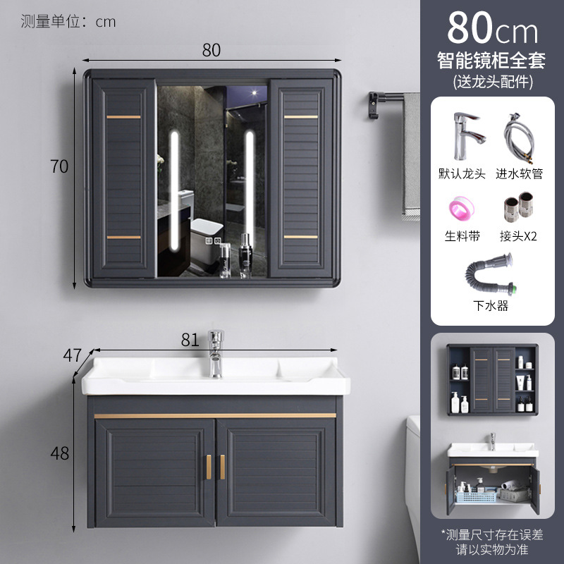 Espacio de baño de aluminio deslizante feng shui espejo gabinete baño montado en la pared inteligente espejo oculto lavabo simple lavabo