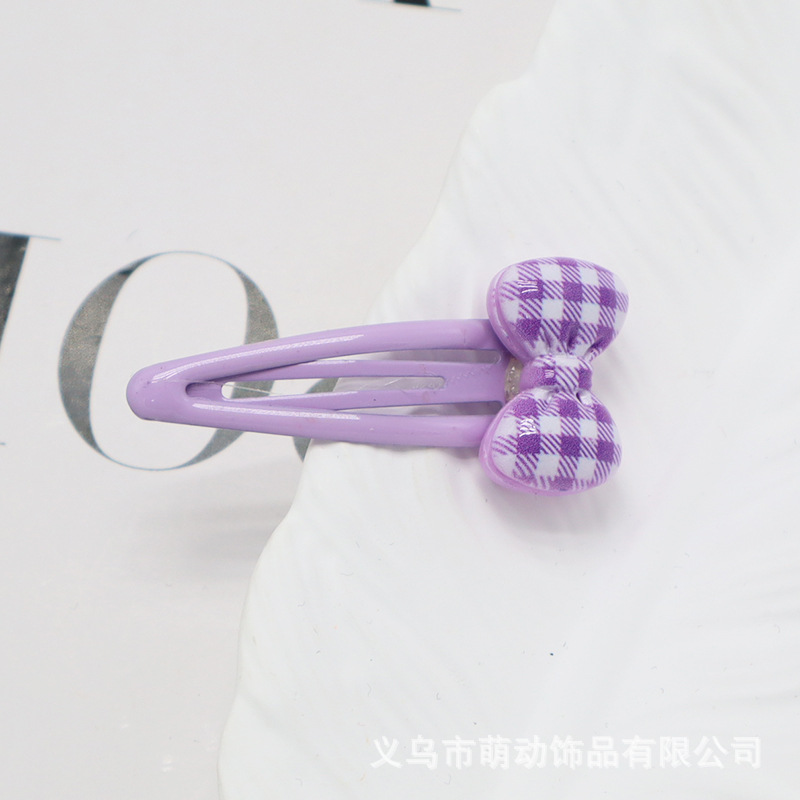 나비 리본 BB핀 보라색