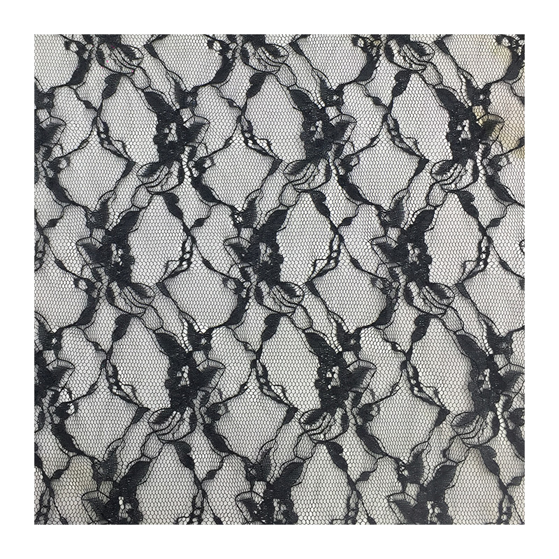 Todo poliéster no elástico hueco Jacquard tela de encaje malla tela de cortina de ropa tela de encaje