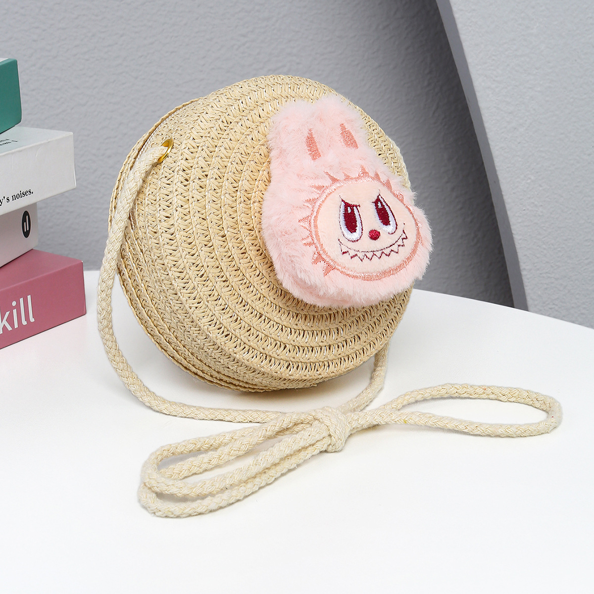 베이지 라운드백 + f핑크 천