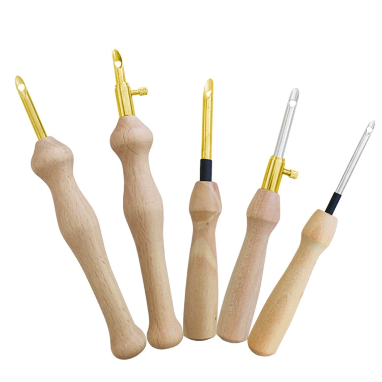 Русский Штамповка Вышивка Толстая Шерсть Вышивка Игла Костюм Вязание Инструмент Деревянная Штамповочная Игла Штамповка Ручка