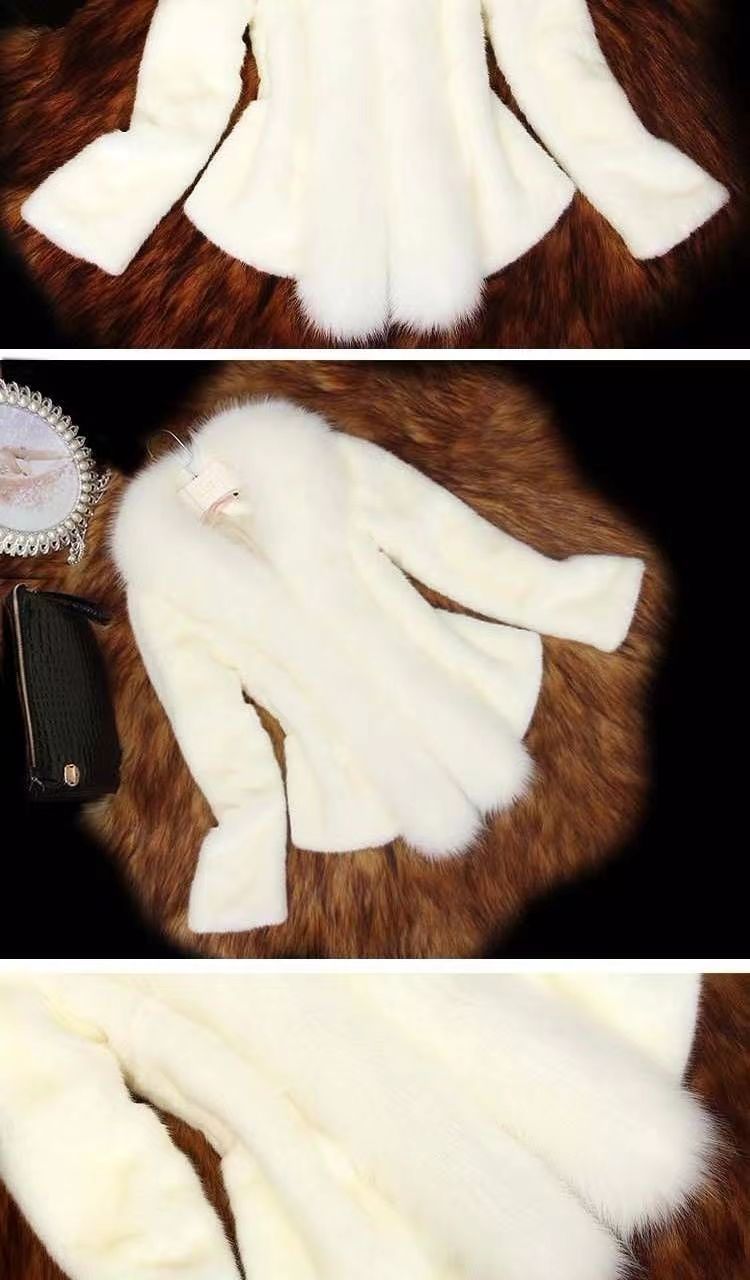 Export foreign trade Spring and Autumn New imitation fur coat women's short special coat imitation mink imitation fox fur collar slim fit