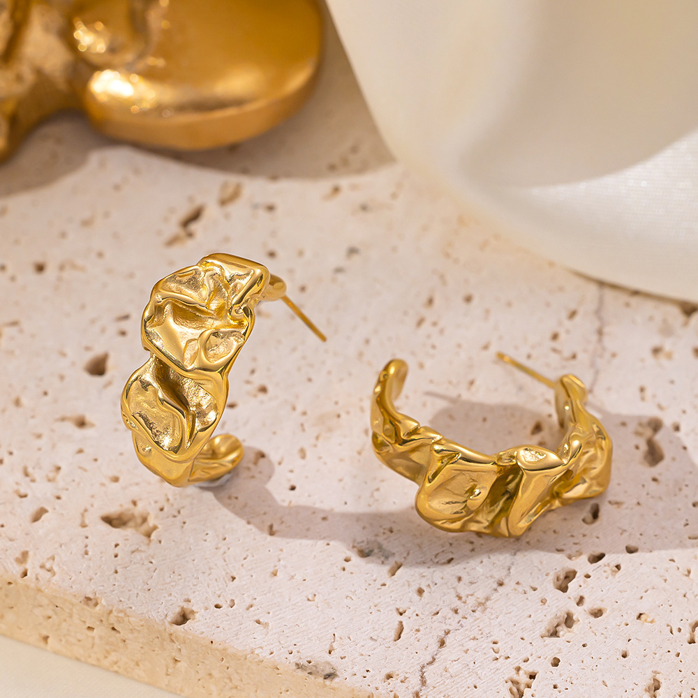 1 Pair Quantity 1 Pair Basic Modern Style Classic Style C Shape Irregular Heart Shape Irregular Plating 304 Stainless Steel Ear Studs