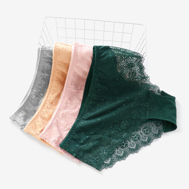 Wholesale ribbed cotton lace panties for...