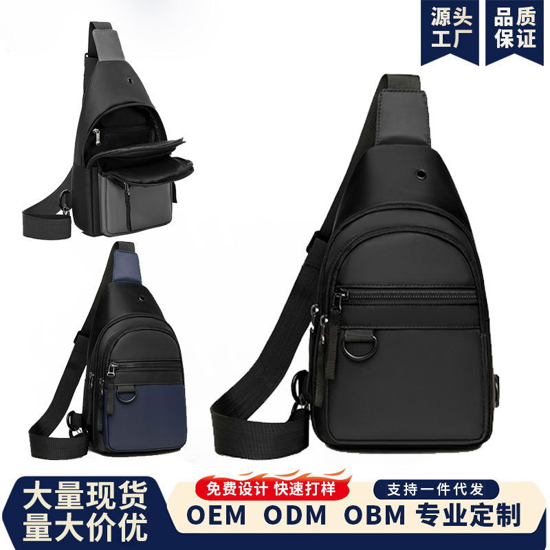 Nuevo bolso de pecho masculino multicapa a prueba de rociadores bolso deportivo de bicicleta agujero de auriculares bolso portátil de tendencia de hombro