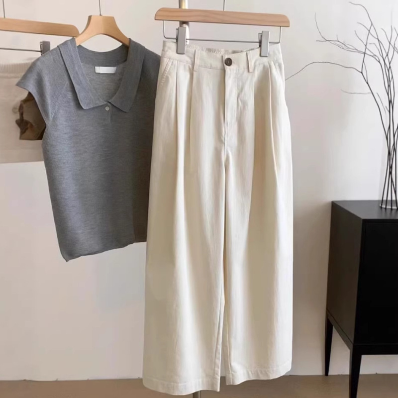 Highly Recommended! Summer's "Magic Slimming Pants" in Premium Off-White, Super Hip-Covering and Slimming Straight-Leg Pants