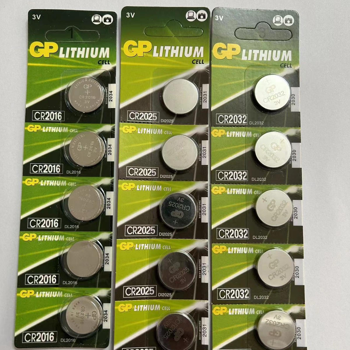 GP超霸电池CR201620252032计算机电池 汽车遥控电池 3V英文版