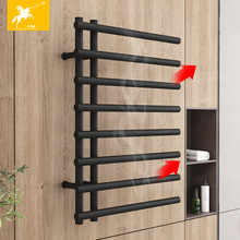 304不銹鋼智能電熱毛巾架烘干架浴室架子衛生間加熱恆溫浴巾架