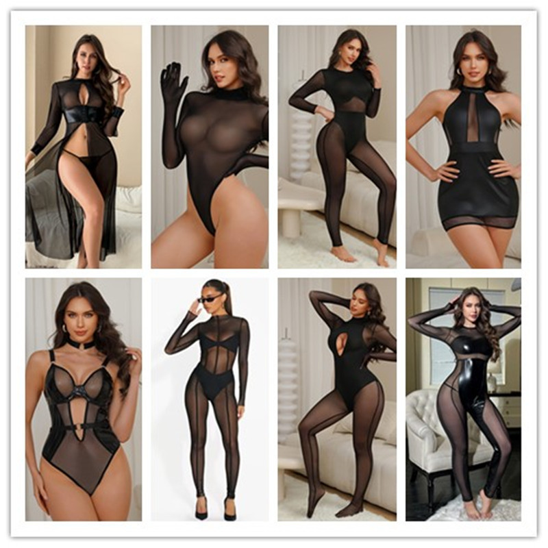 European and American Cross-Border New Style Sexy Lingerie Uniform Temptation Jumpsuit Set Sexy Foreign Trade Lace Nightgown Women's Clothing European and American Cross-Border New Style Sexy Lingerie Uniform Temptation Jumpsuit Set Sexy Foreign Trade Lace Nightgown Women's Clothing