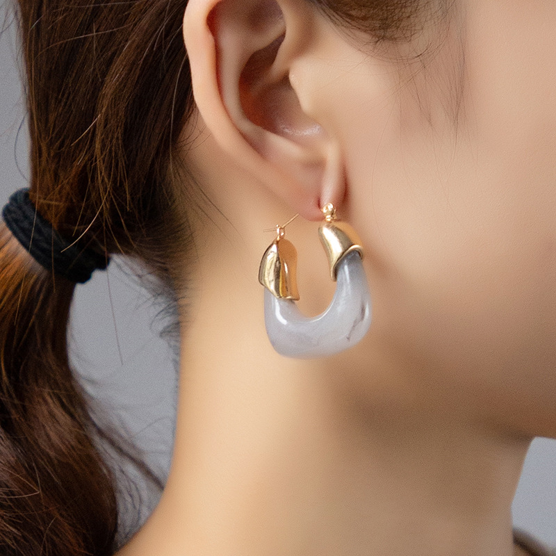 Retro Fashion Geometric Earrings Female Simple Design U-shape Earrings display picture 3