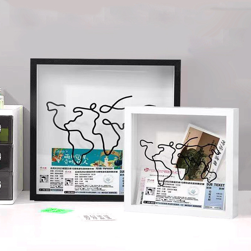 Concert Ticket Storage Frame, Travel Ticket and Airline Ticket Memory Photo Frame, Money Box, Map Frame, Time Fragment Photo Frame Concert Ticket Storage Frame, Travel Ticket and Airline Ticket Memory Photo Frame, Money Box, Map Frame, Time Fragment Photo Frame