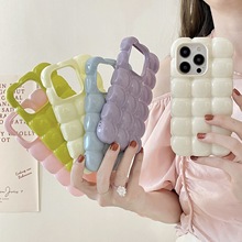 ins纯色马卡龙鸡蛋仔适用苹果15pro max手机壳iPhone16新款13女14