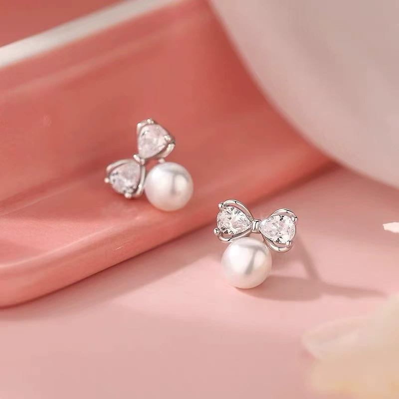 Серебряная игла с бантом, серьги из жемчуга, сумка, образец серебра 925, светская роскошь, стиль высокого качества