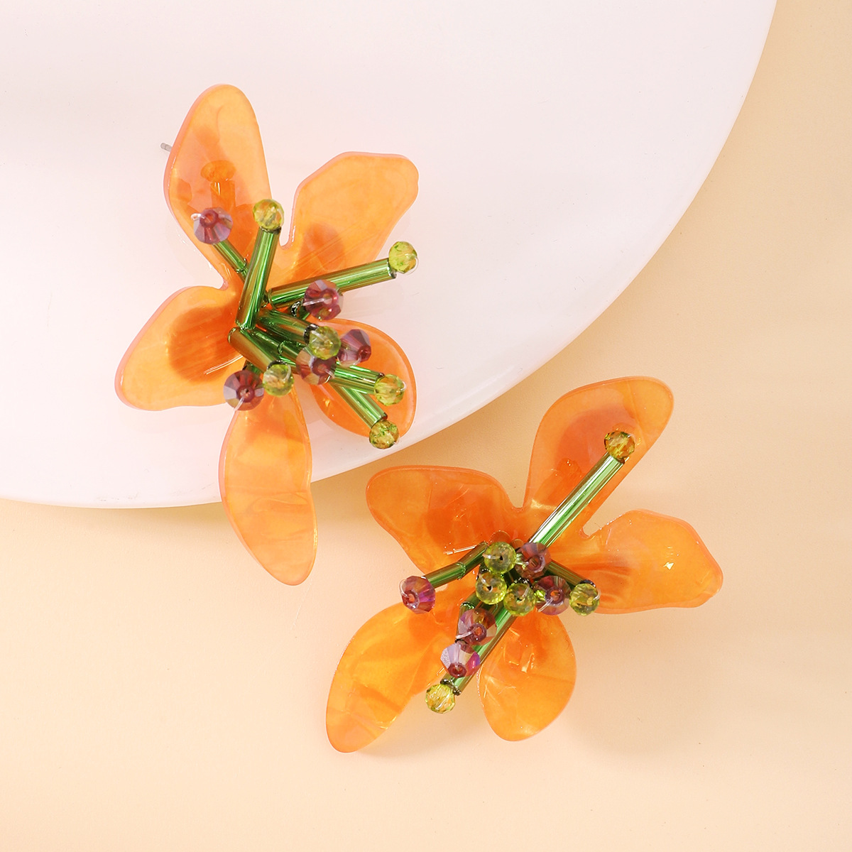 Fashion Flower Plastic Resin Women's Rings Earrings Necklace display picture 4