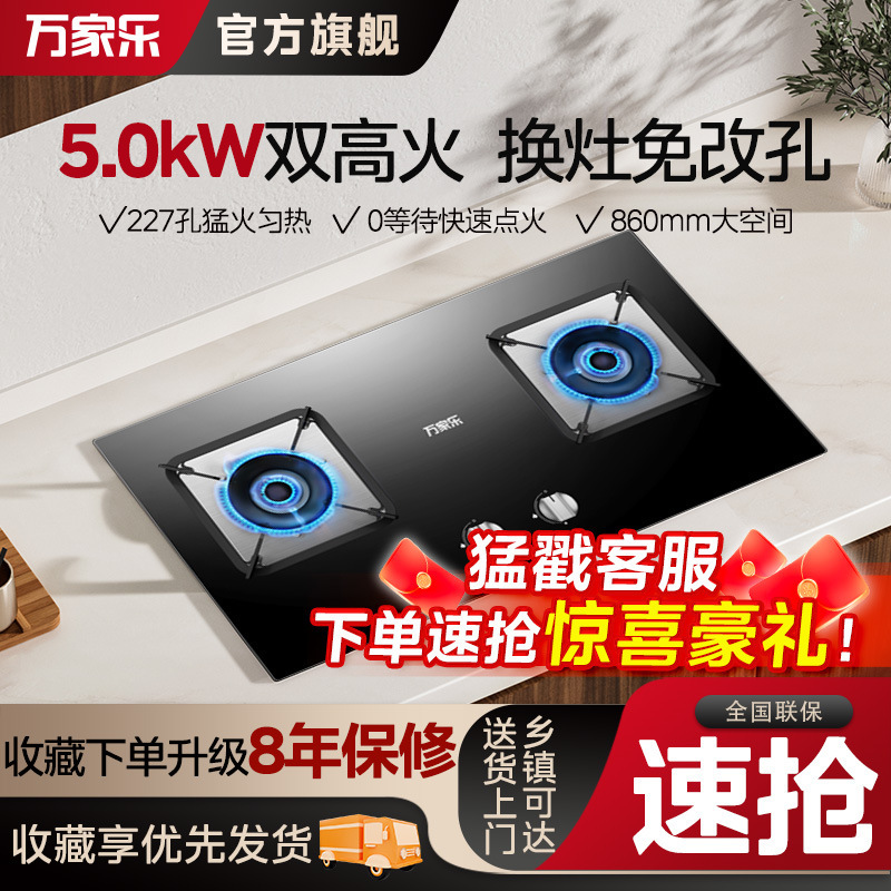 Midea Gas Stove Double Stove Embedded 4g Natural Gas Stove Liquefied Tabletop Gas Stove Household Stove C2T1