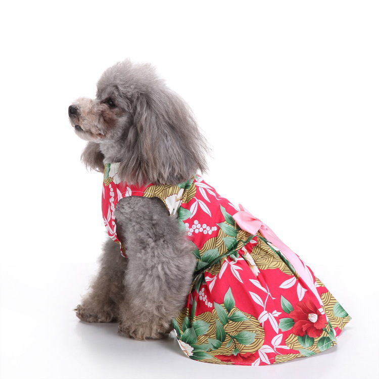 Vestido estilo princesa para mascotas, dulce y elegante, con lazo, para gatos y perros, ideal para salidas con tu perro._voghion.com