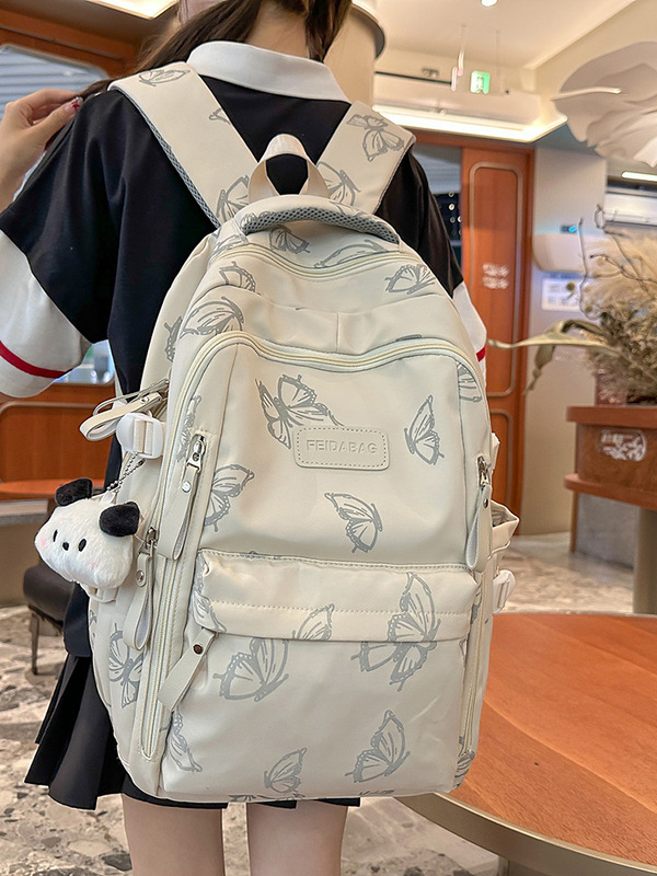 新しい日本イン蝶バックパック女性の大容量学生中学校と高校のキャンパススクールバッグ軽量大型バックパック|undefined