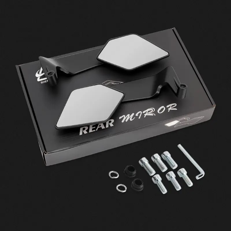 Motocicleta coche eléctrico modificado nuevo espejo retrovisor de ala de viento fijo adecuado para espejo de gran campo de visión universal M8/M10