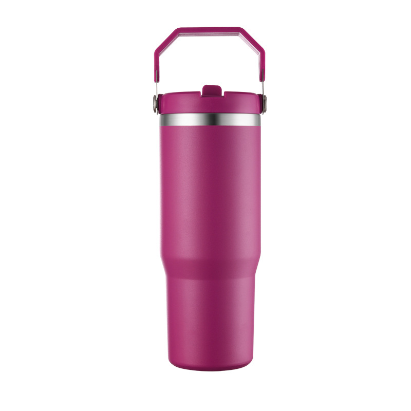 Transfronterizo 30oz taza de automóvil portátil de gran capacidad de acero inoxidable espesado taza de aislamiento de vacío de doble capa de taza de agua de paja