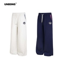 UNBDNS美式复古运动风卫裤女款宽松嘻哈街舞垂感阔腿休闲长裤子潮