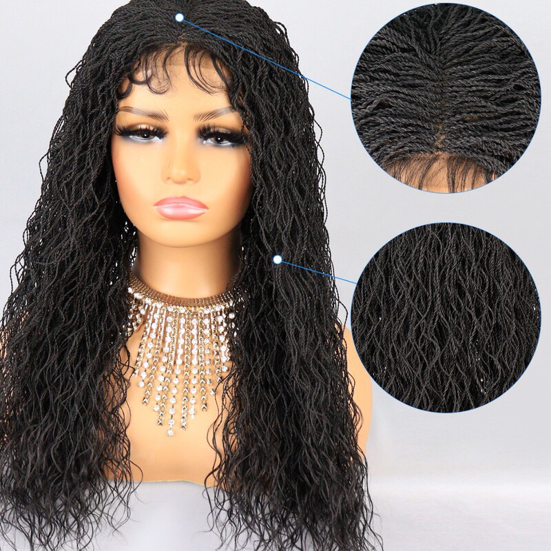 Hand-Braided Synthetic Lace Braid Wig Belt Baby's Hair Natural Shape Curved Loose Curly Wave Braid