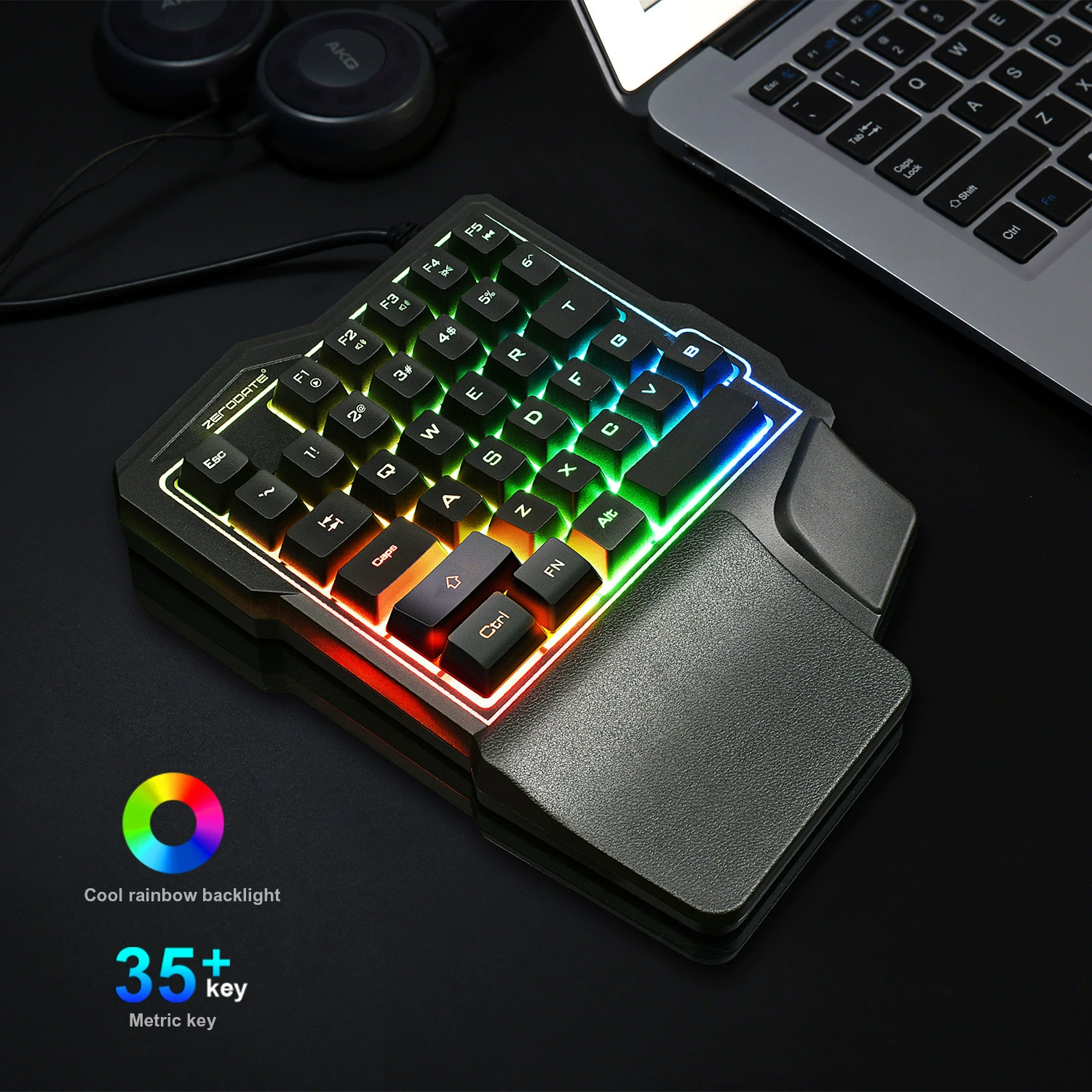 K7 одноручная клавиатура для мобильных игр USB, «есть курица» (battle royale), механическое ощущение, проводная, цветная подсветка