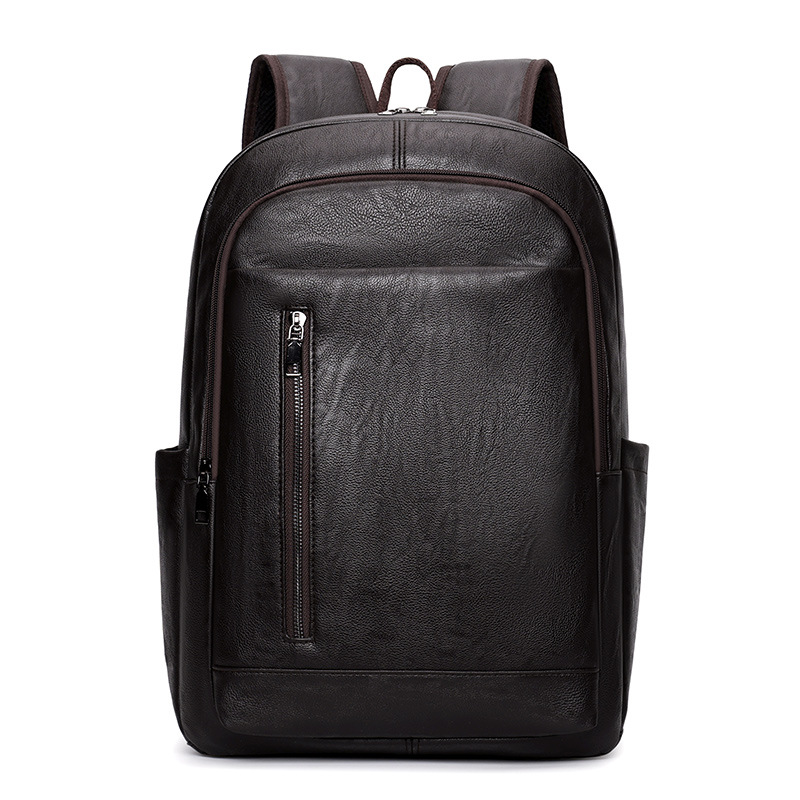 Men's Genuine Leather Large Capacity Business Casual Travel Laptop Backpack Fashion Trend Top Layer Cowhide School Bag_voghion.com