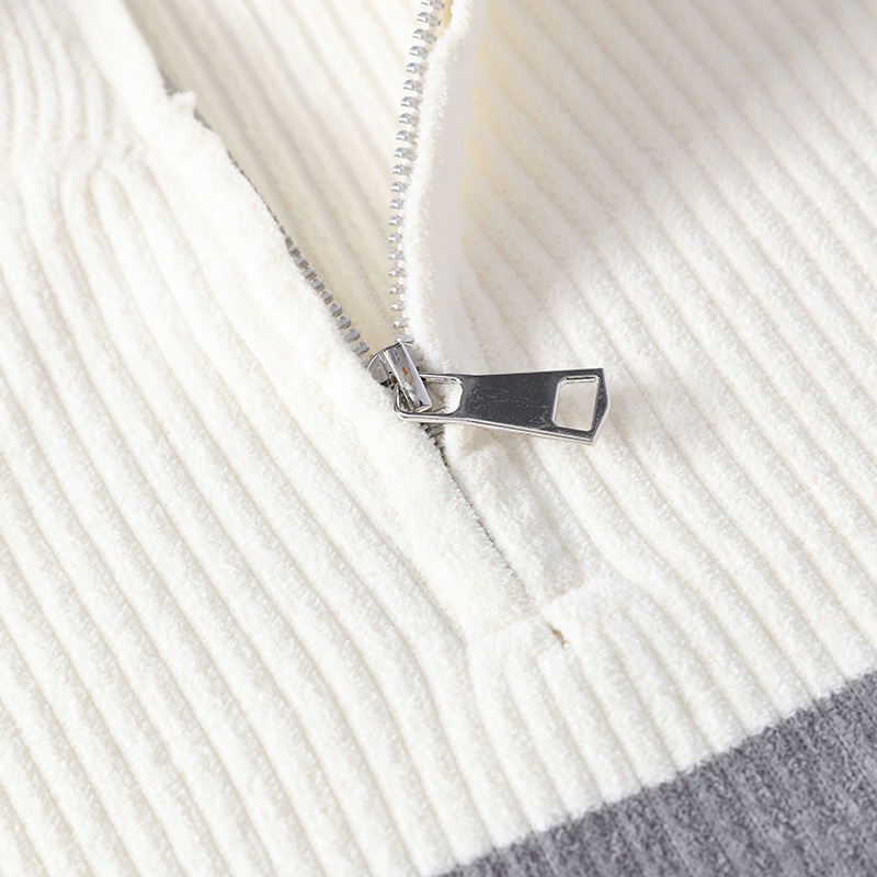 Transfronterizo del sudeste asiático Amazon comercio exterior nuevo producto otoño / invierno 2025 medio cremallera jersey de punto casual para hombre