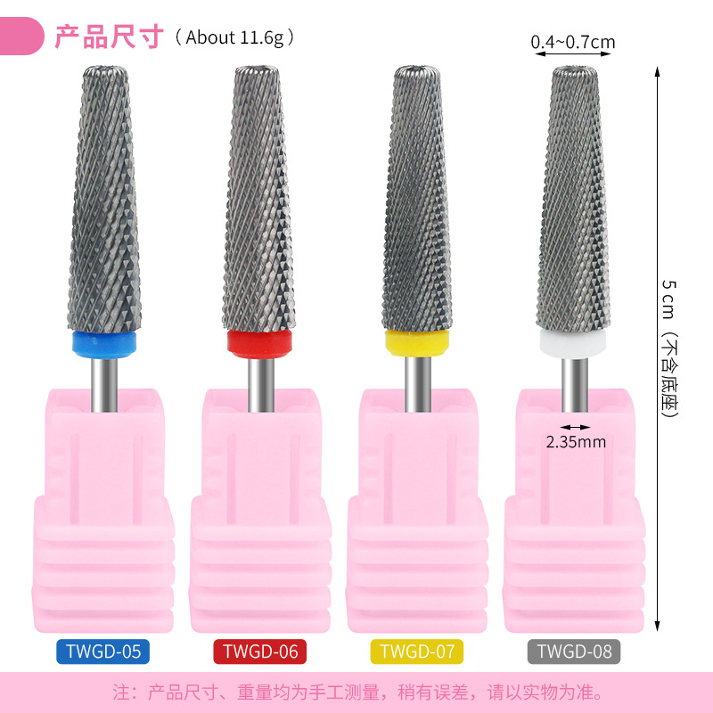Alta calidad ultra larga cónica de acero de tungsteno cabeza de molienda de uñas cabeza de molienda cilíndrica ultra larga remoción rápida de uñas