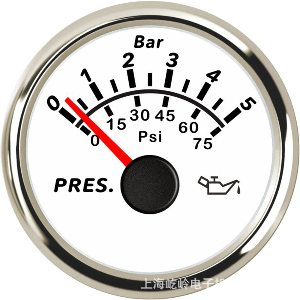 52mm汽車貨車挖機卡車鏟車輪船客船通用油壓表 改裝機油壓力表