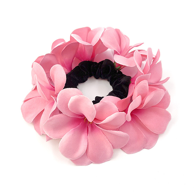 핑크 플루메리아 머리끈
