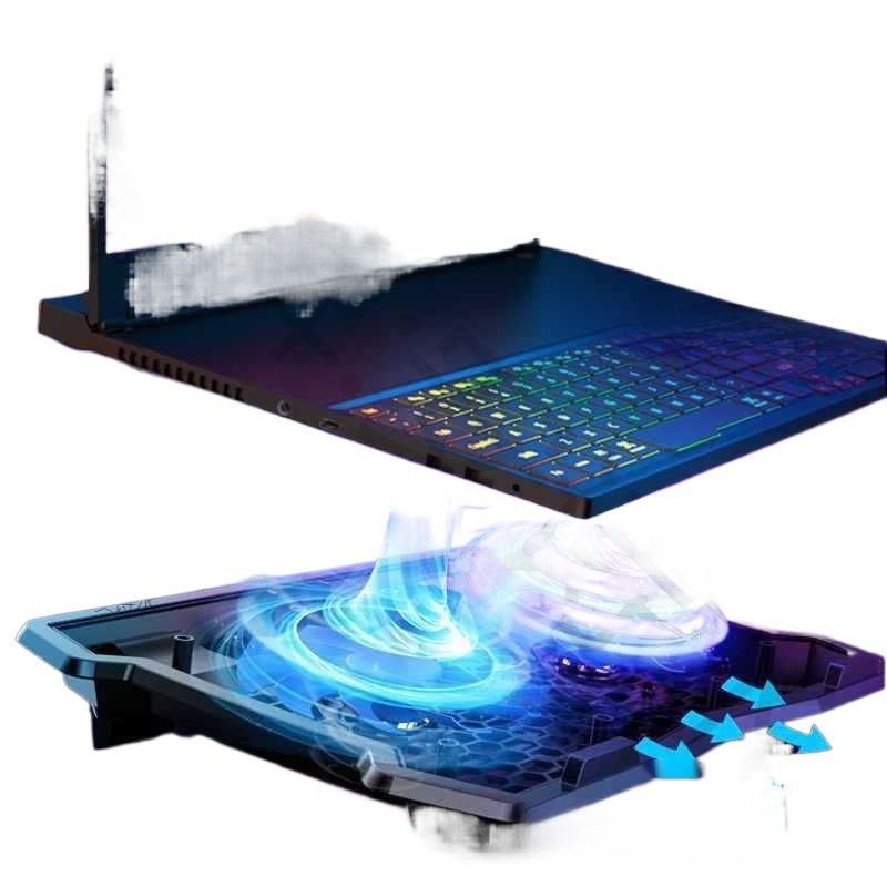 Radiador para computadora portátil, soporte para juegos, soporte para ventilador de escape de computadora portátil, almohadilla de placa base, pulgada de silencio.