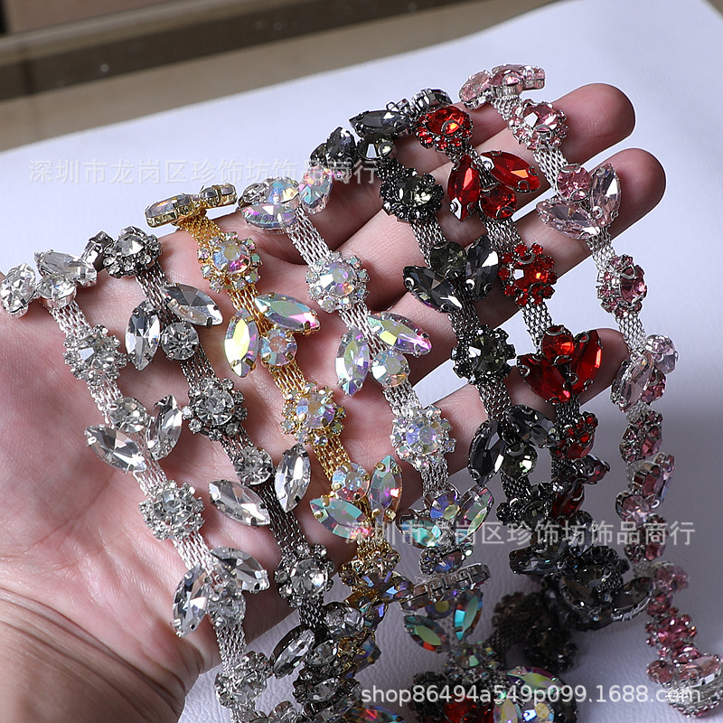 DIY Fancy Diamond Chain Dance Clothing Waist Chain Hand-Sewn Rhinestone Decoration Wedding Accessories Hair Accessories Bracelet Material DIY Fancy Diamond Chain Dance Clothing Waist Chain Hand-Sewn Rhinestone Decoration Wedding Accessories Hair Accessories Bracelet Material
