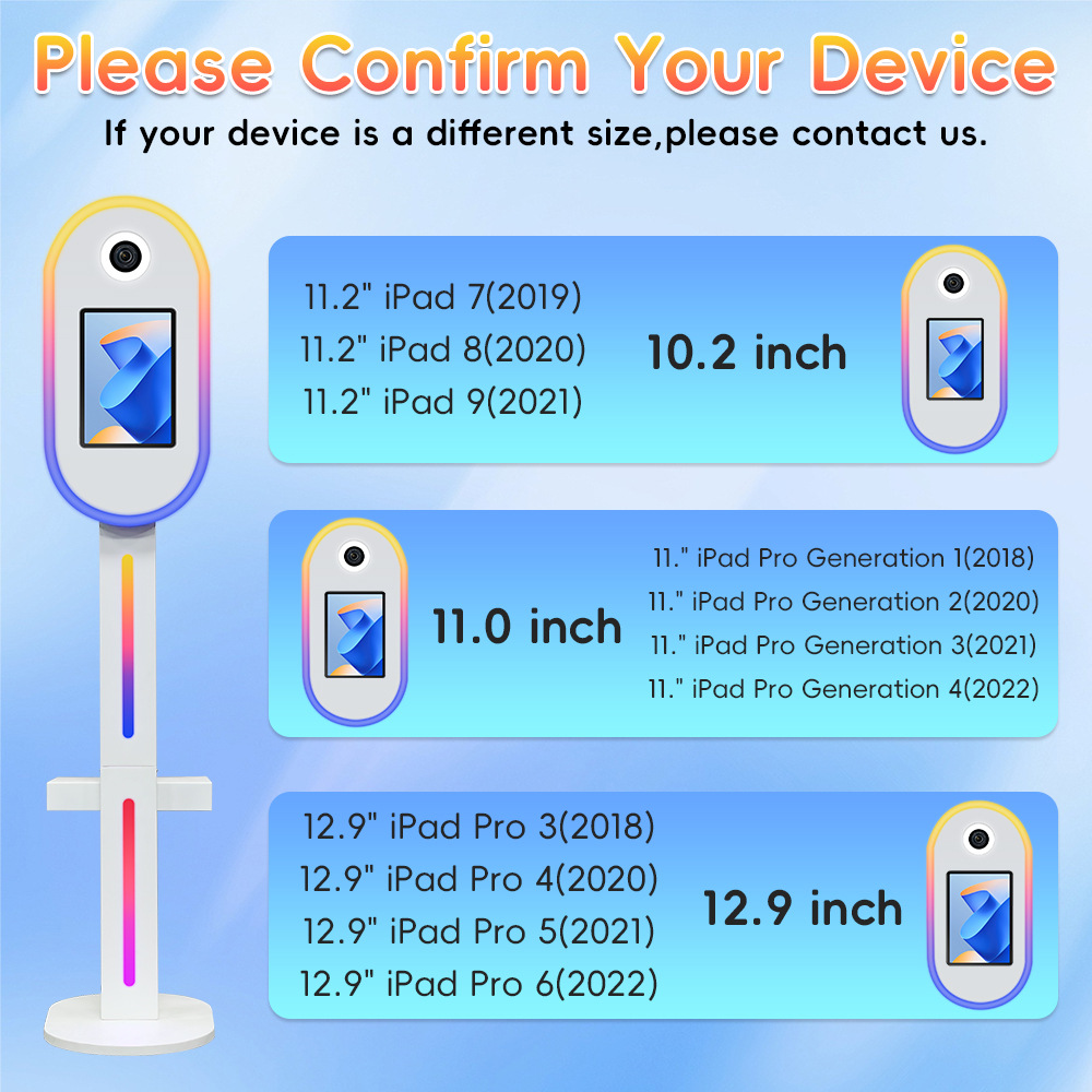 Fábrica directa elíptica ipad cabina fotográfica multifuncional portátil cámara todo en un interior