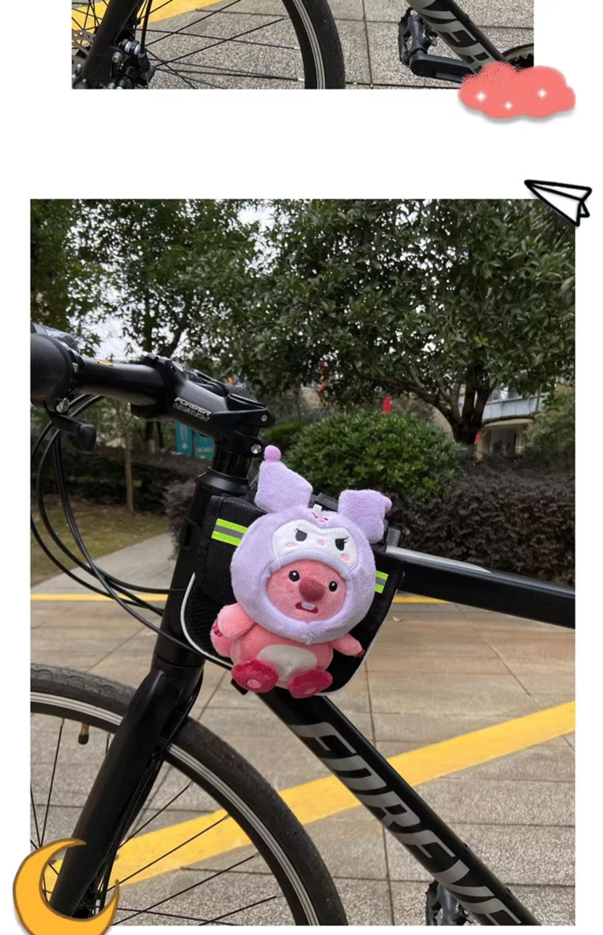 Little Beaver Ruby bicycle front beam bag cute upper tube bag mountain bike universal beam bag road bicycle