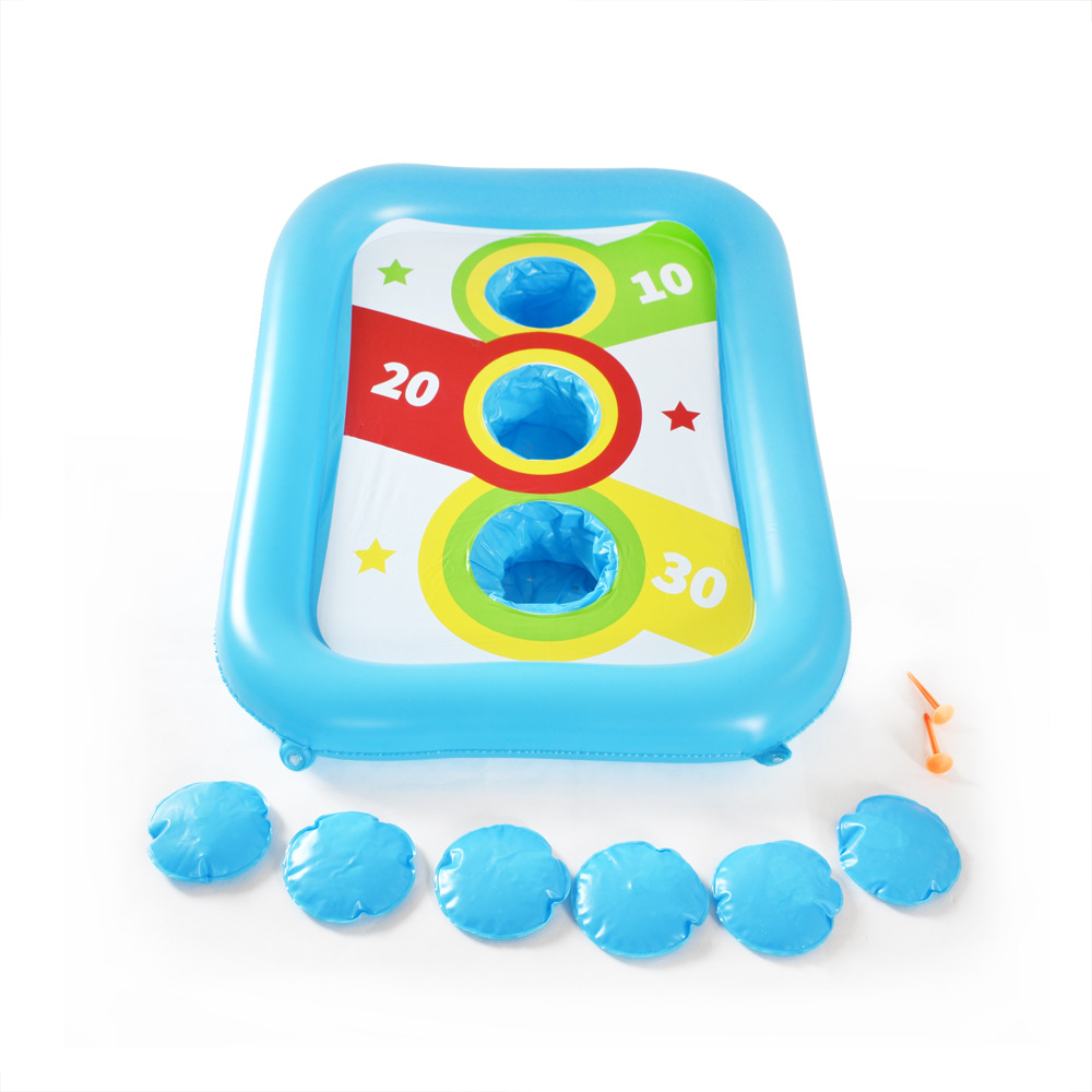 PVC outdoor swimming pool water sandbag darts game children inflatable float corn hole throwing game plate