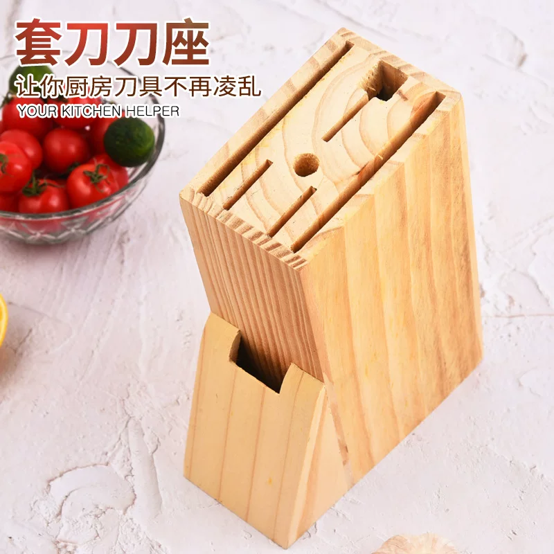 [Подставка для ножей с несколькими розетками для кухни, подставка из массива дерева для хранения кухонных ножей, напольная полка]
