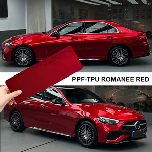 Axxpel parlaq Romanee Red TPU avtomobil boya qoruyucu plyonka, PPF, istilik təmiri, cızıqdan qorunma.