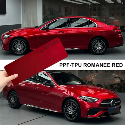 Axxpel Glossy Romanee Red Tpu Car Paint Color-Changing Protective Film Ppf Heat Repair Scratch Protection