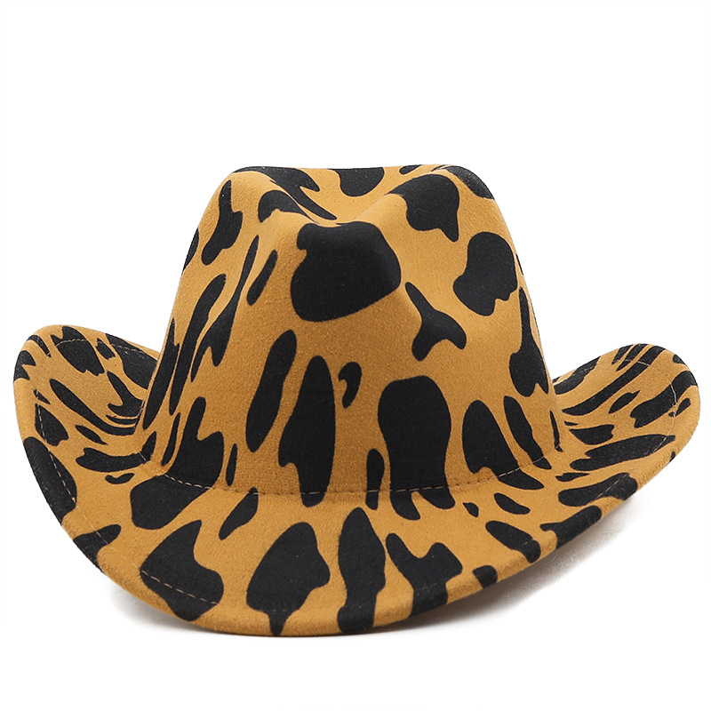 Basic Style Fashion Thickened Fabric Double-sided Contrast Color Hat Rolled Brim Cowboy Felt Hat